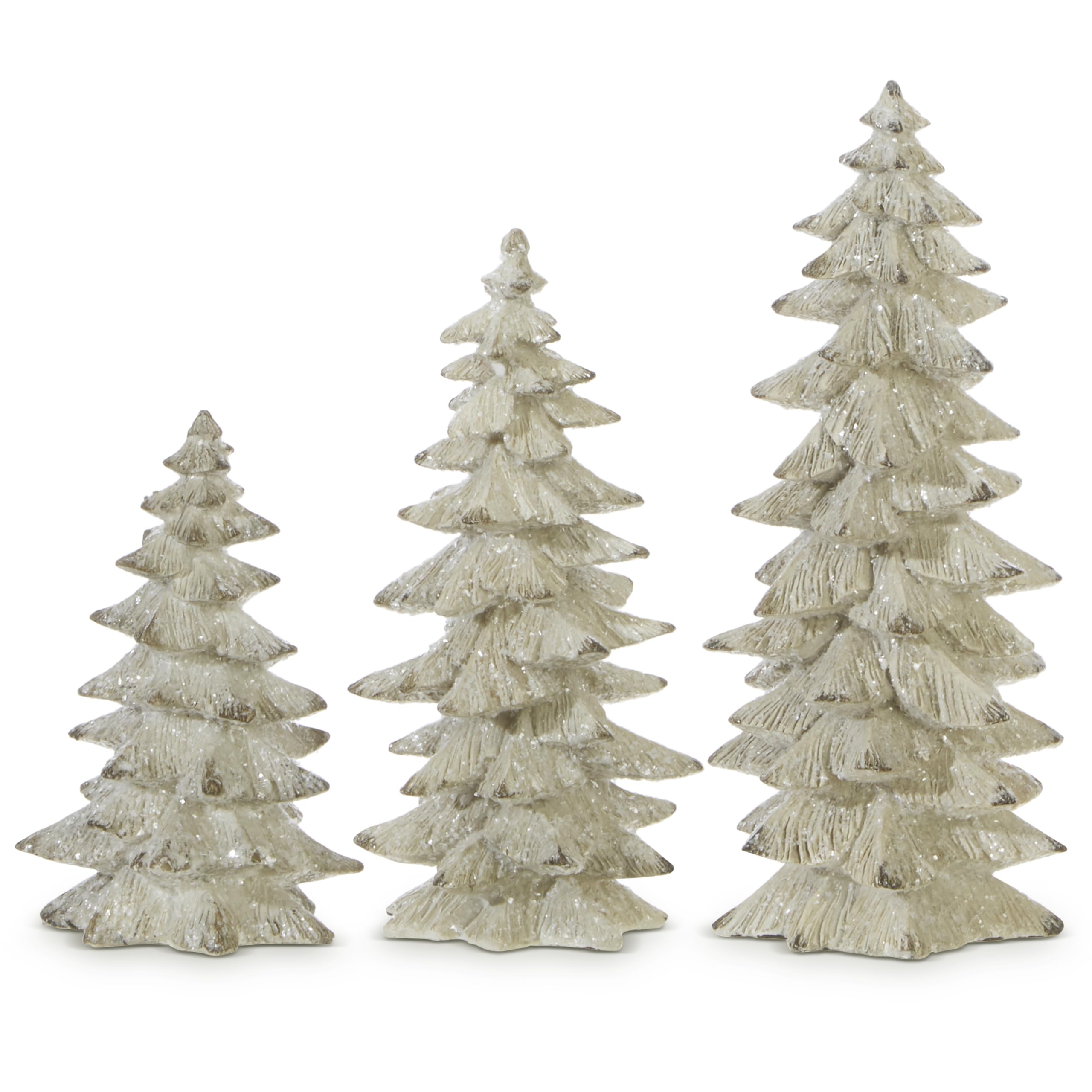 ✳︎new arrival✳︎christmastreeクリスマスツリー③white Amazon.com: Set of 3 Antique White Glittered Christmas Trees- 6.25